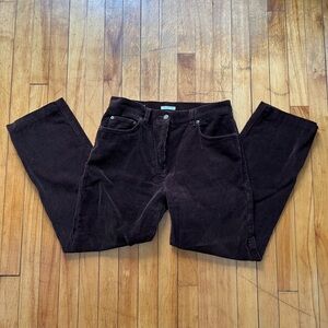 Jones New York Sport Brown Corduroy Everyday Stretch Jean Straight Leg Women’s 8